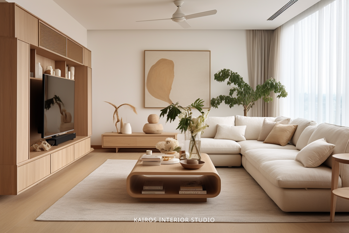 Simple Japandi Living Room in Singapore